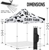 Milk Tent 10x10 Themed Pop Up Canopy Tent for Fresh Milk and Cheese Dairy Farm