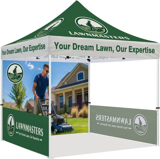 ABLEM8CANOPY Lawnmasters Tackle 10x10 Custom Logo Canopy Tent - ablem8canopy