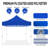 ABLEM8CANOPY 10x10 Pop Up Canopy Tent - Sapphire