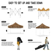 ABLEM8CANOPY 10x10 Pop Up Canopy Tent -  Leopard