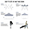 ABLEM8CANOPY 10x10 Pop Up Grey Canopy Tent