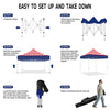 ABLEM8CANOPY 10x10 Pop Up Canopy Tent - American Flag