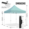 ABLEM8CANOPY 10x10 Pop Up Canopy Tent - Floral