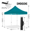 ABLEM8CANOPY 10x10 Pop Up Turquoise Canopy Tent