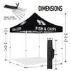 Food Tent Covers-Fish & Chips 10x10 Pop Up Canopy Tent